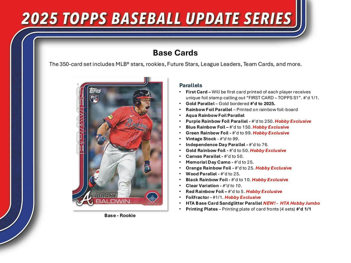 2025 Topps Update Series Baseball Hobby Pack