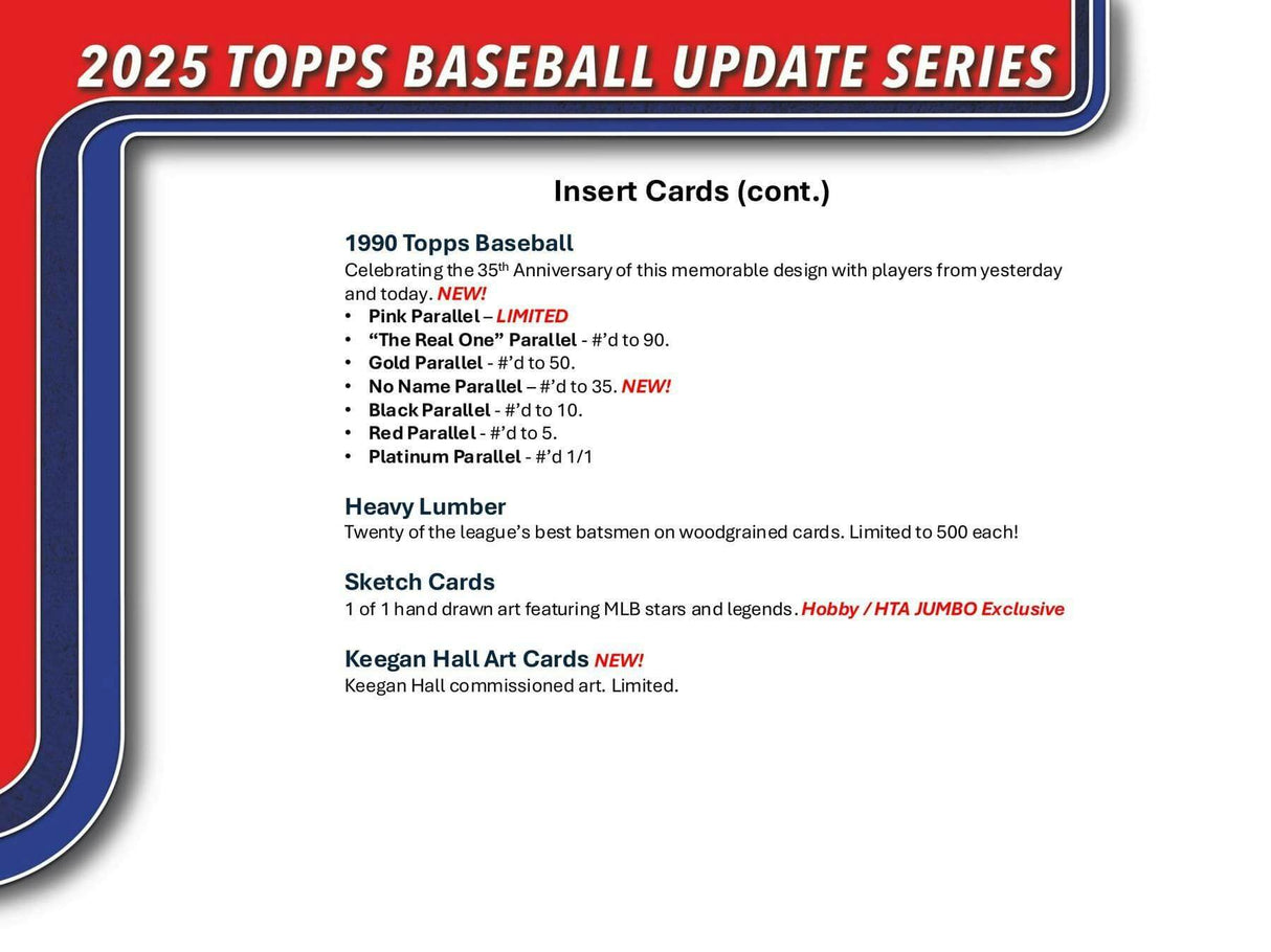2025 Topps Update Series Baseball Hobby Pack