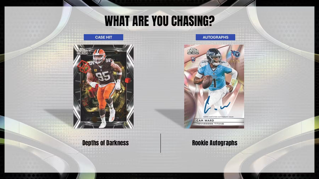 2025 Topps Chrome Black Football Hobby 12-Box Case