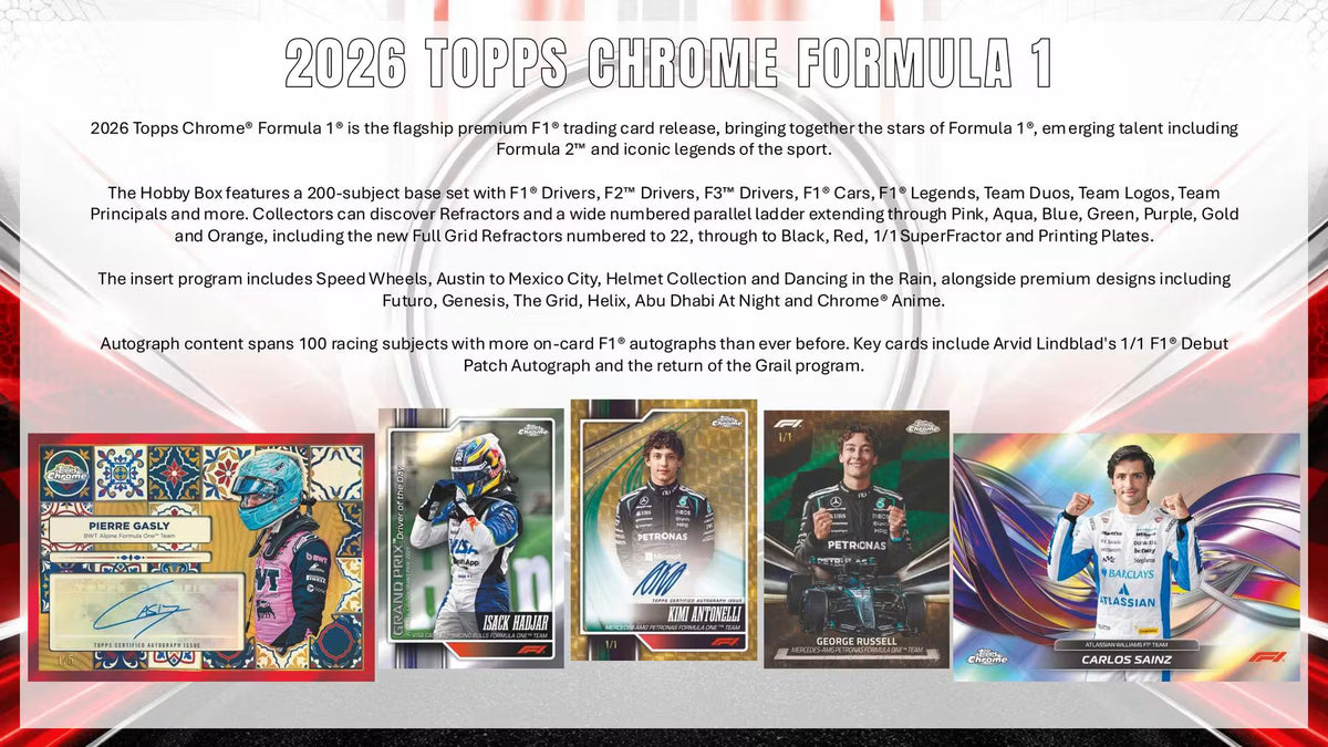 2026 Topps Chrome F1 Formula 1 Mega Box