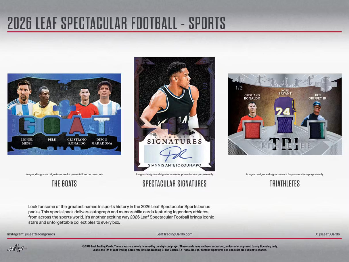 2026 Leaf Spectacular Football Hobby Box