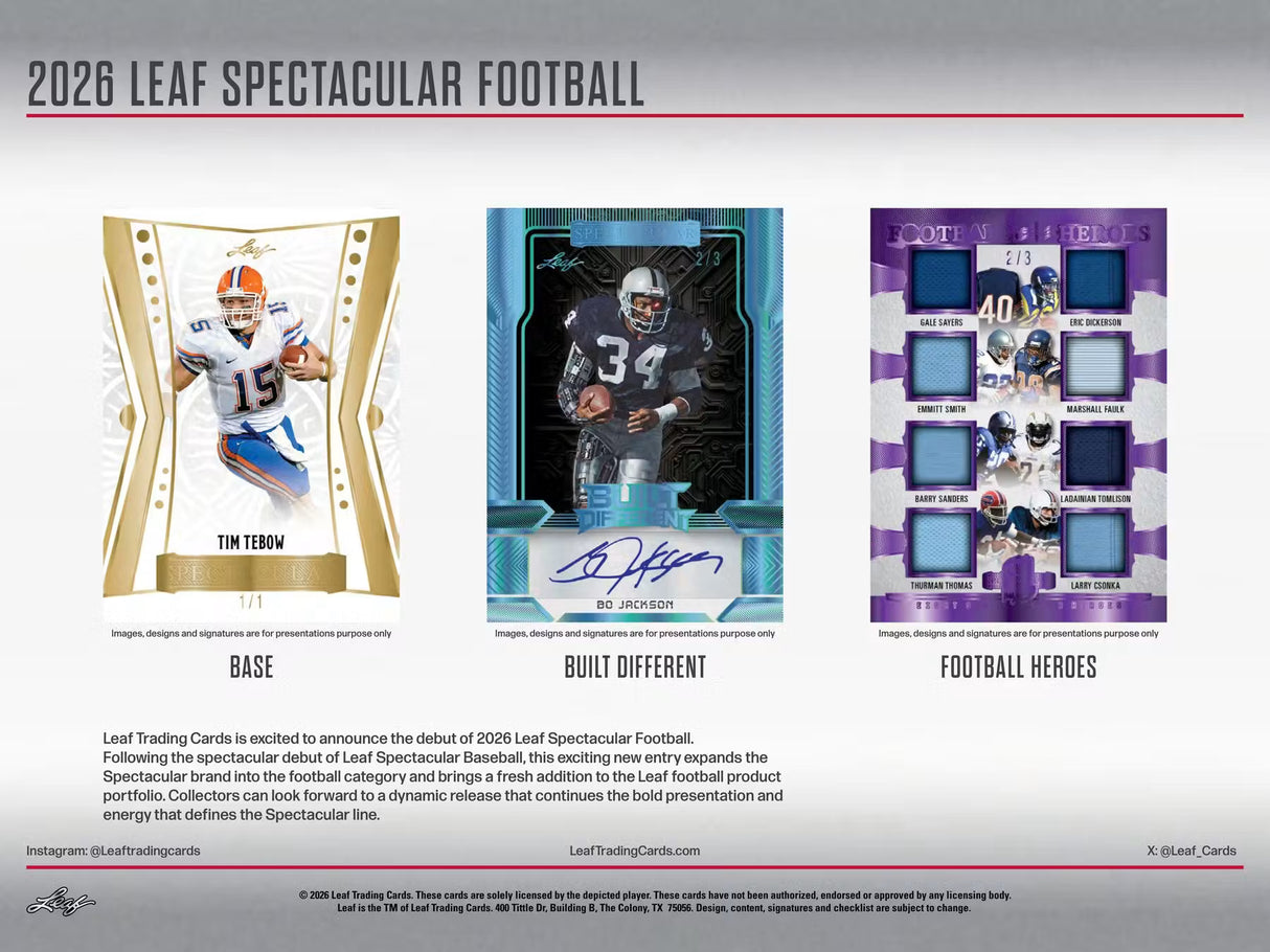 2026 Leaf Spectacular Football Hobby Box