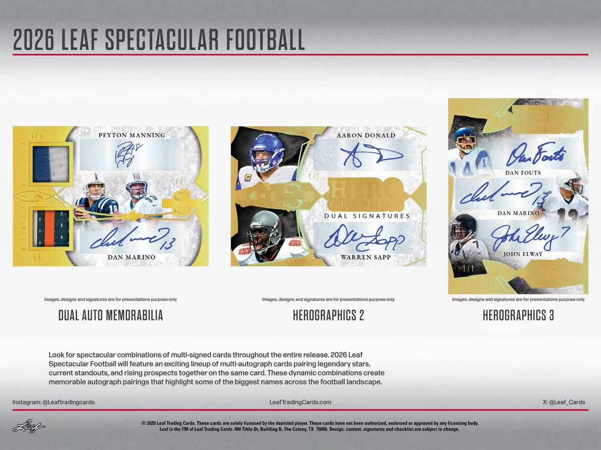2026 Leaf Spectacular Football Hobby Box