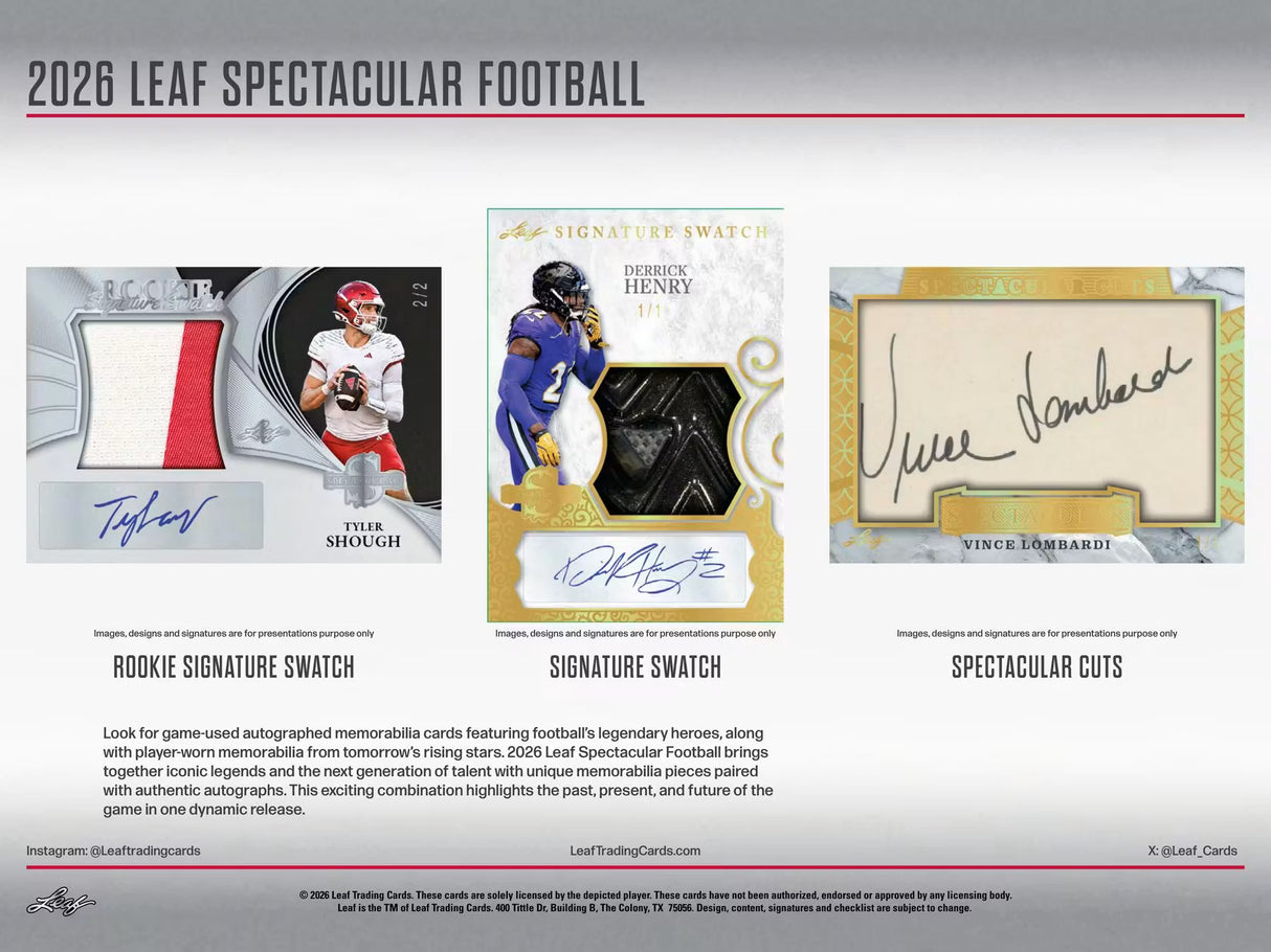 2026 Leaf Spectacular Football Hobby Box