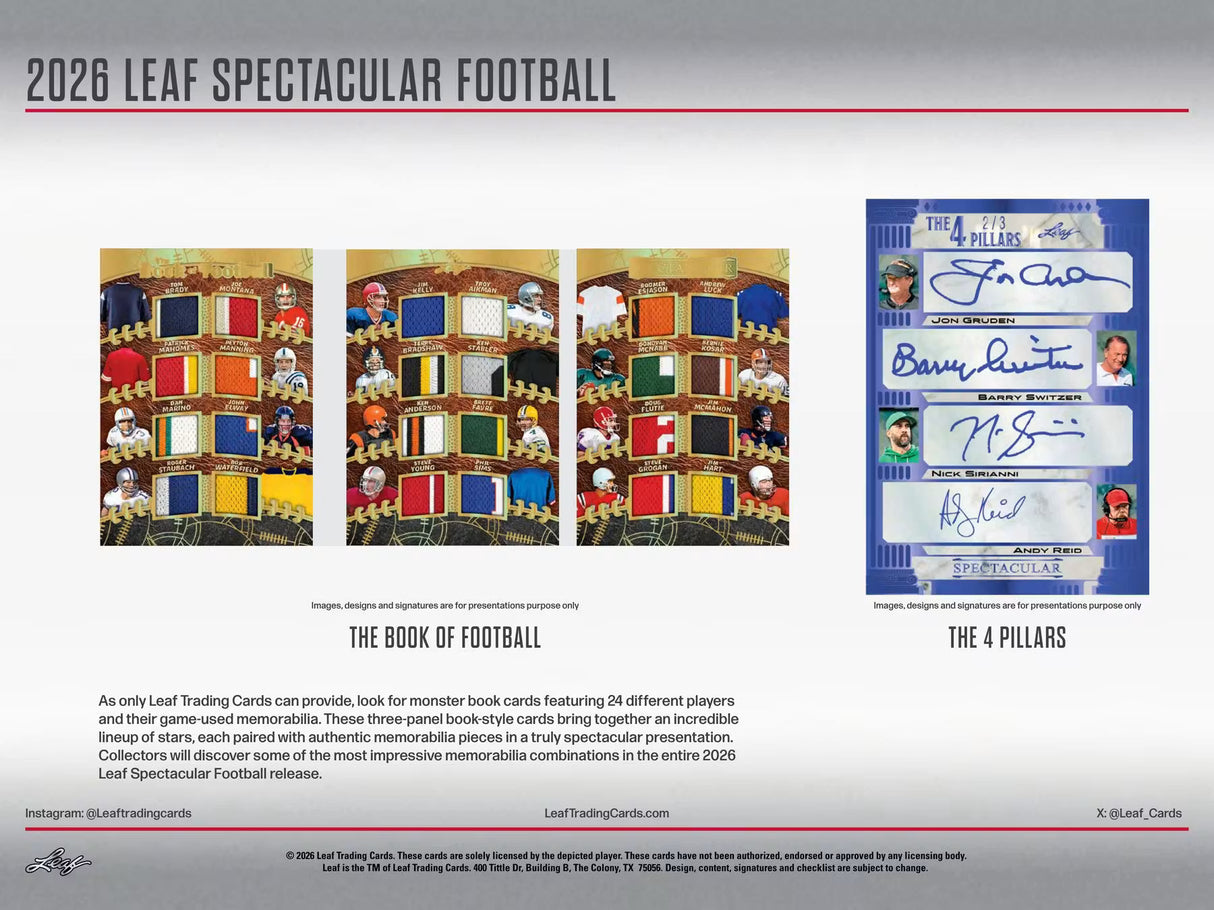 2026 Leaf Spectacular Football Hobby Box