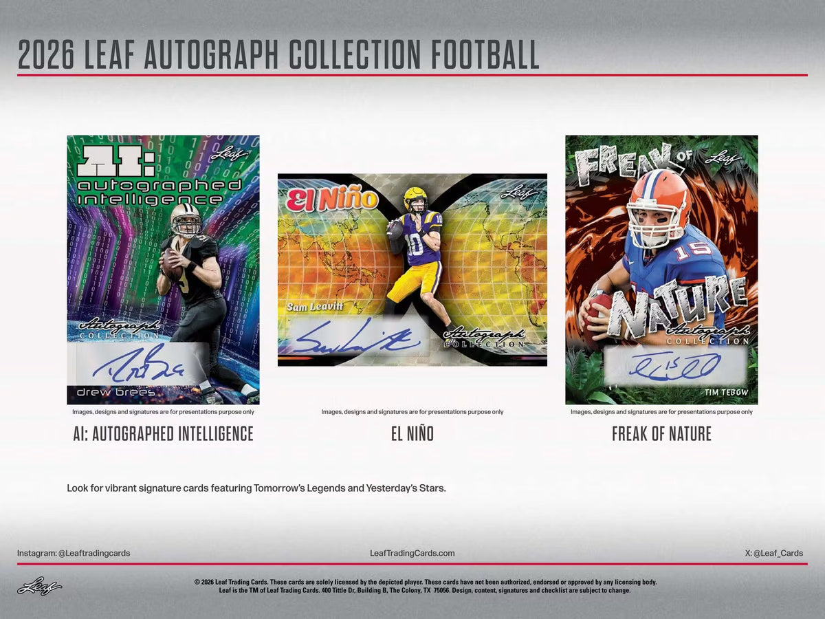 2026 Leaf Autograph Collection Football Hobby Box