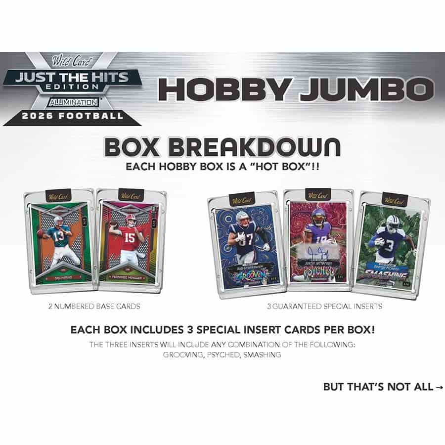 2026 Wild Card Alumination Just the Hits Football Hobby Jumbo Case