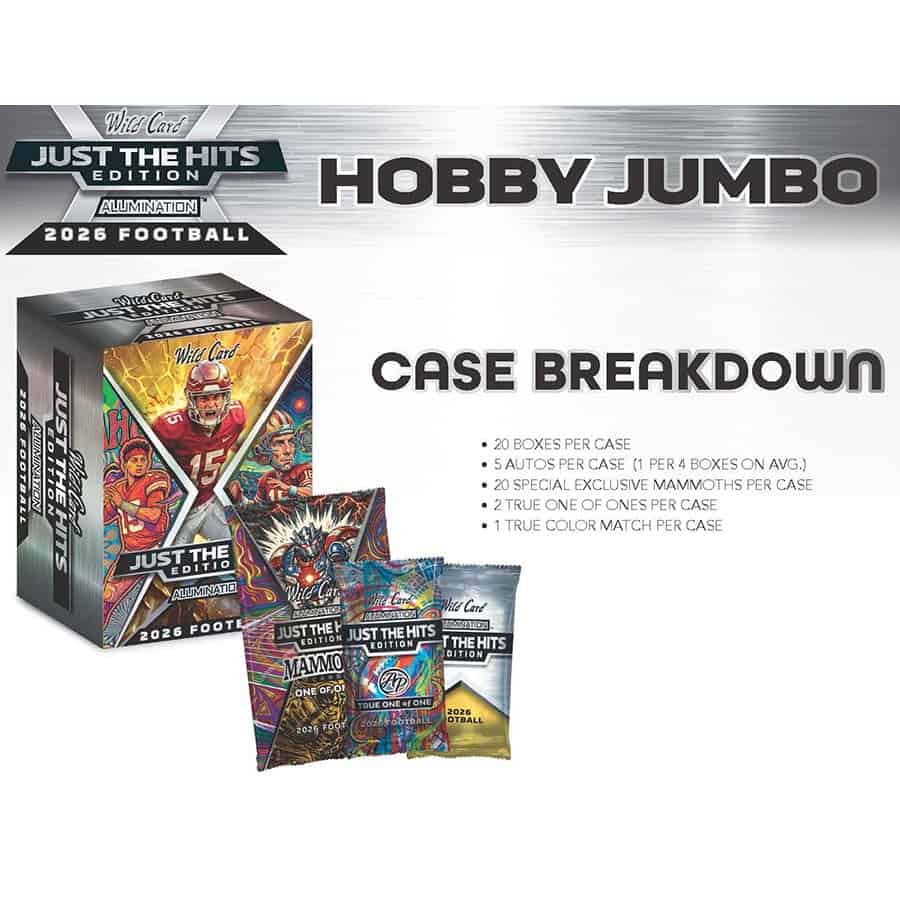 2026 Wild Card Alumination Just the Hits Football Hobby Jumbo Case