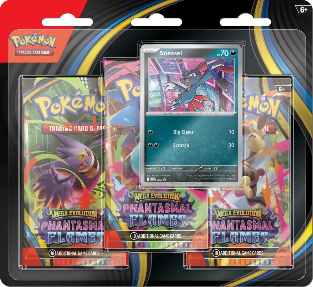 Pokemon TCG: Mega Evolution Phantasmal Flames (ME02) 3-Pack Blister