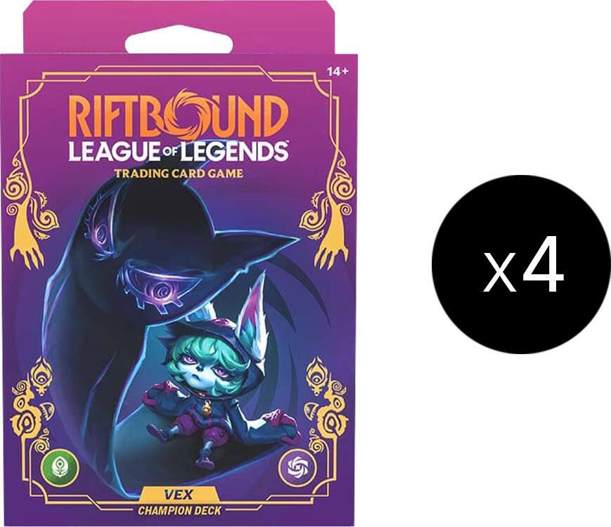 Riftbound League Of Legends: Champion 4-Deck Display (Vex) Unleashed