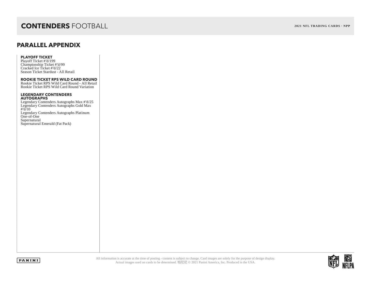 2021 Panini Contenders Football Blaster Box
