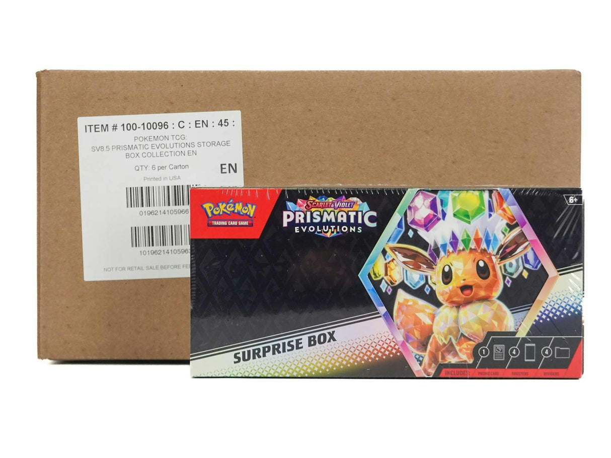 Pokemon Scarlet & Violet: Prismatic Evolutions Surprise 6-Box Case