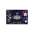 Topps MLB World Tour Tokyo Series 2025 Takashi Murakami card set box, featuring a dark navy blue background with cherry blossom illustrations and team logos.