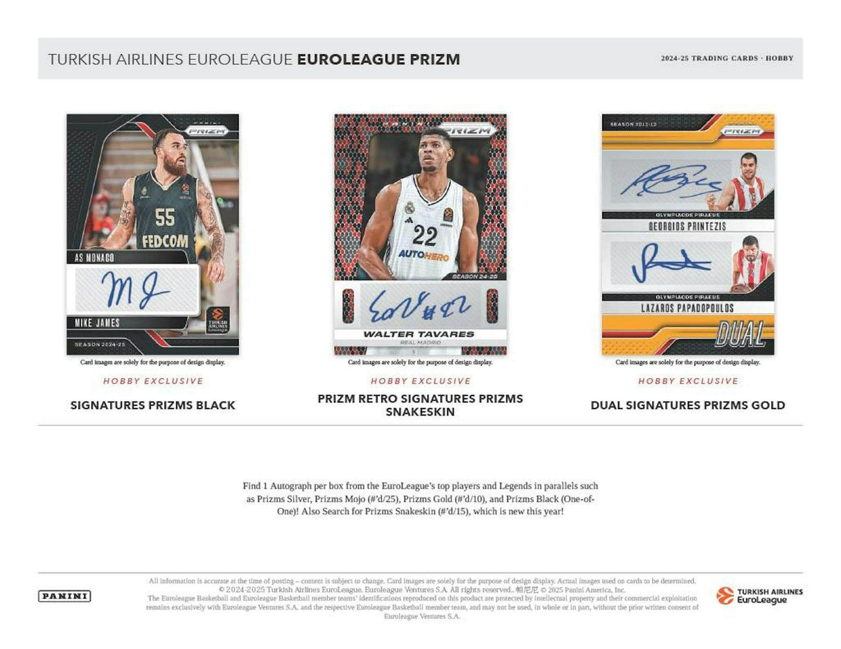 2024/25 Panini Prizm Turkish Airlines EuroLeague Basketball Hobby Box