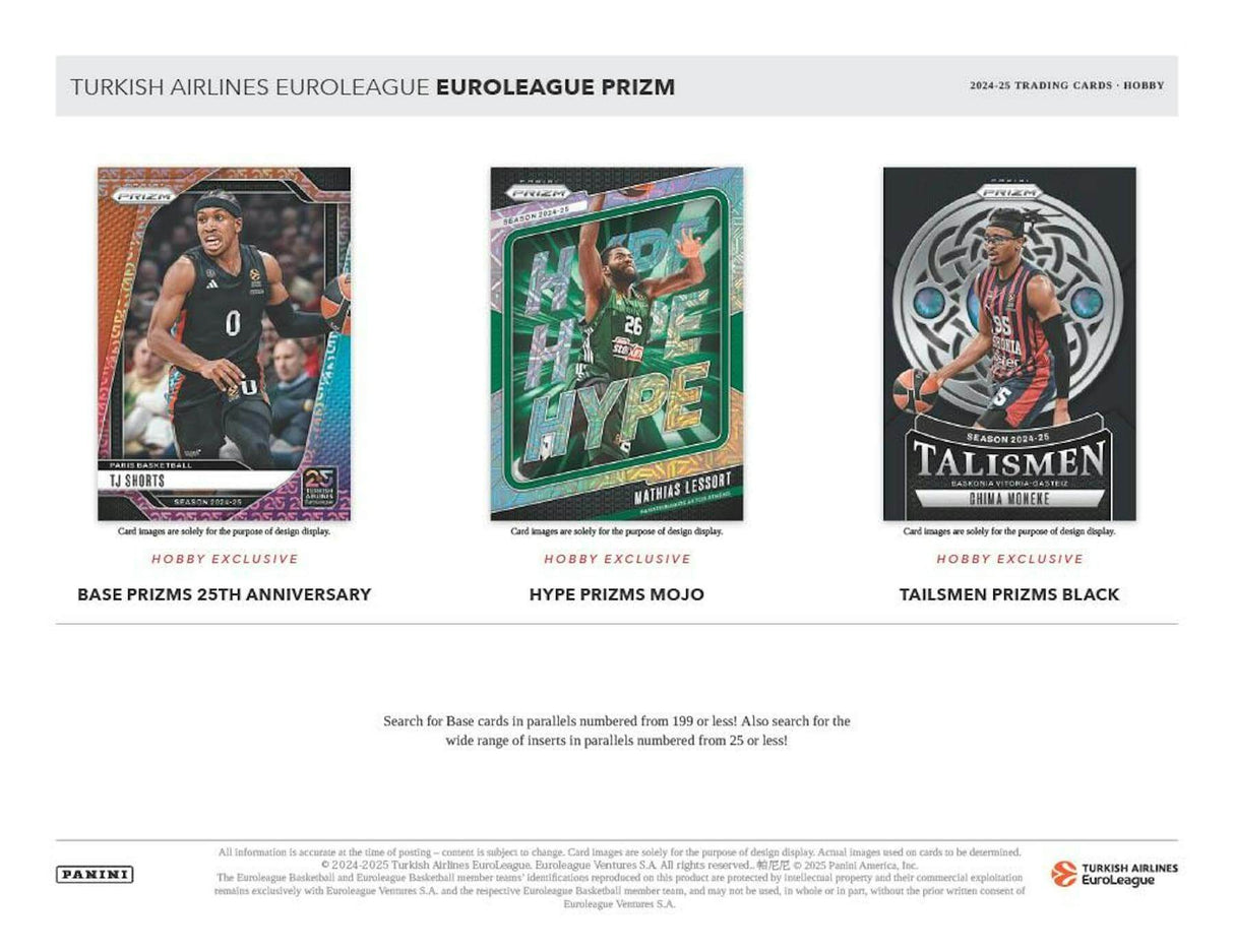 2024/25 Panini Prizm Turkish Airlines EuroLeague Basketball Hobby Box