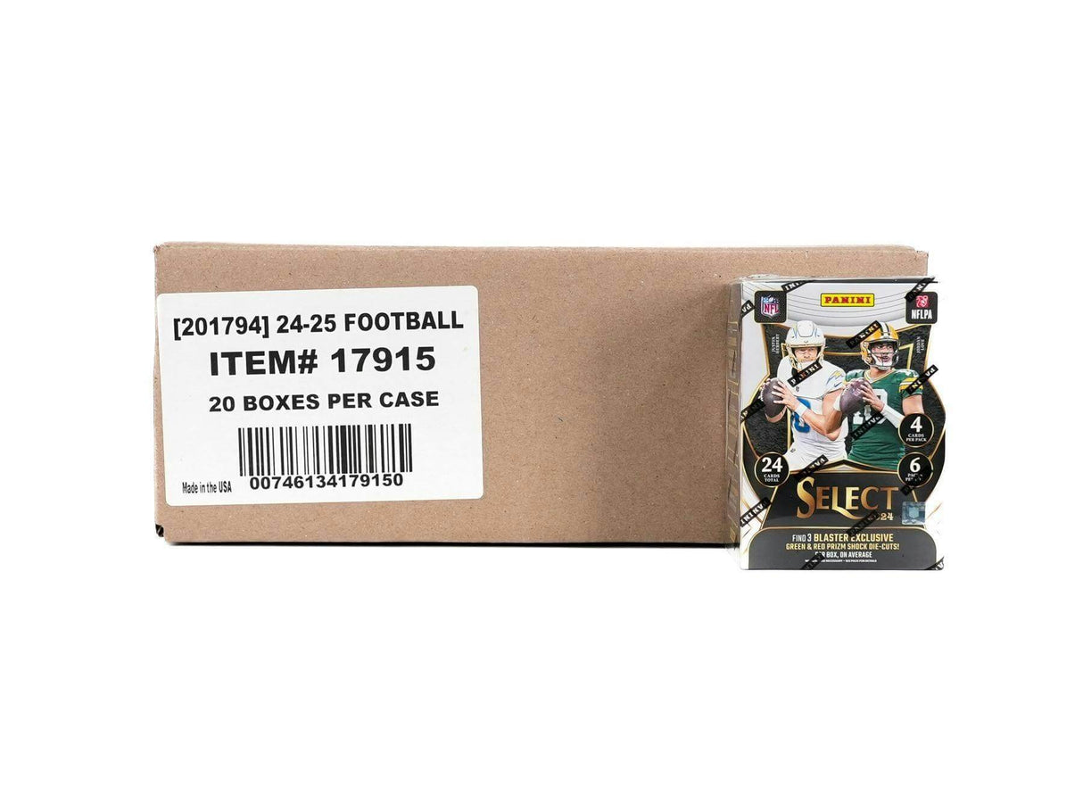 2024 Panini Select Football 20-Box Blaster Case (Red and Blue Prizm Shock Die-Cuts!)
