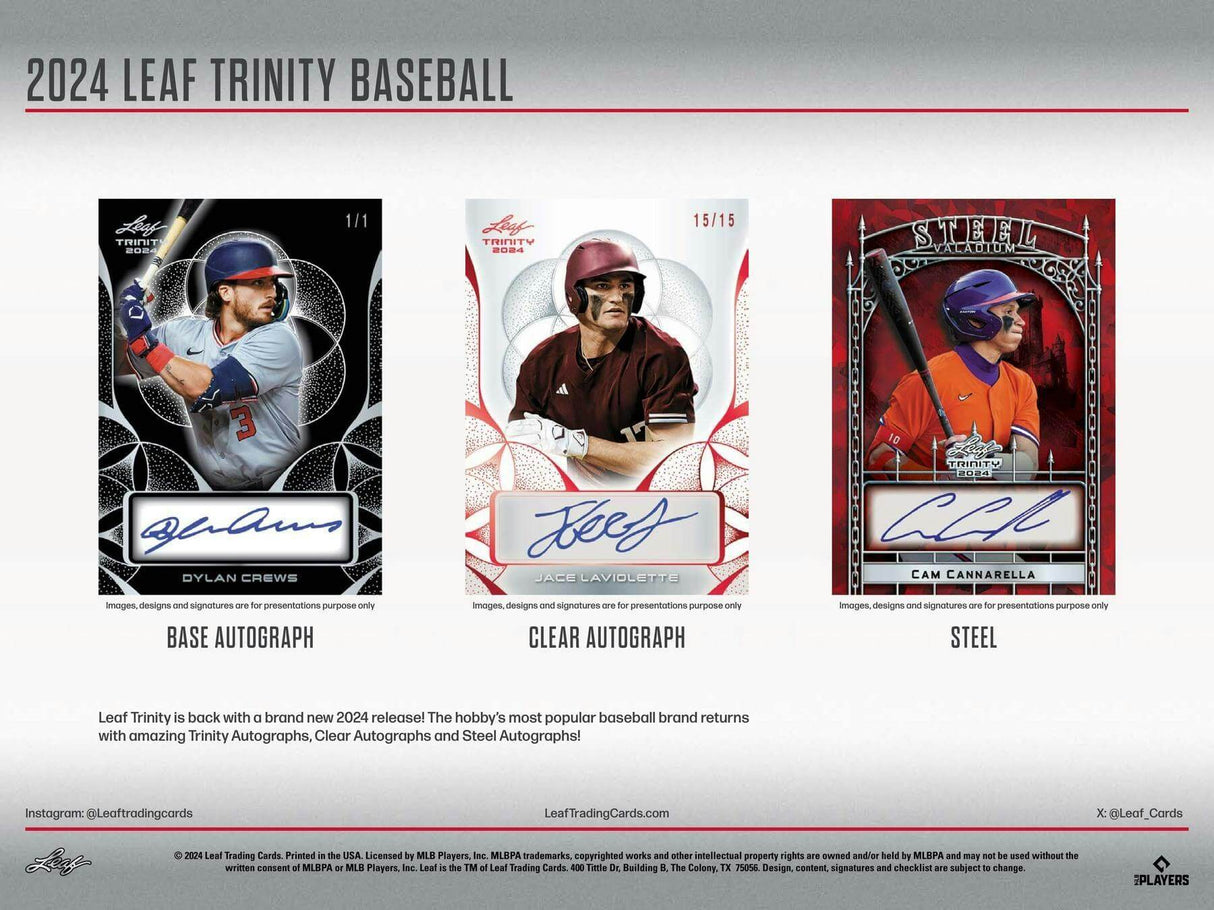 2024 Leaf Trinity Baseball Hobby Box