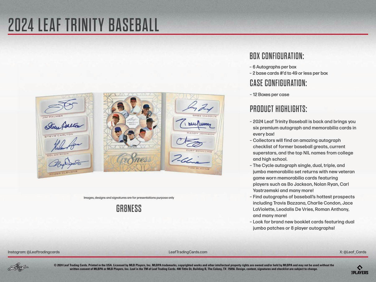 2024 Leaf Trinity Baseball Hobby Box