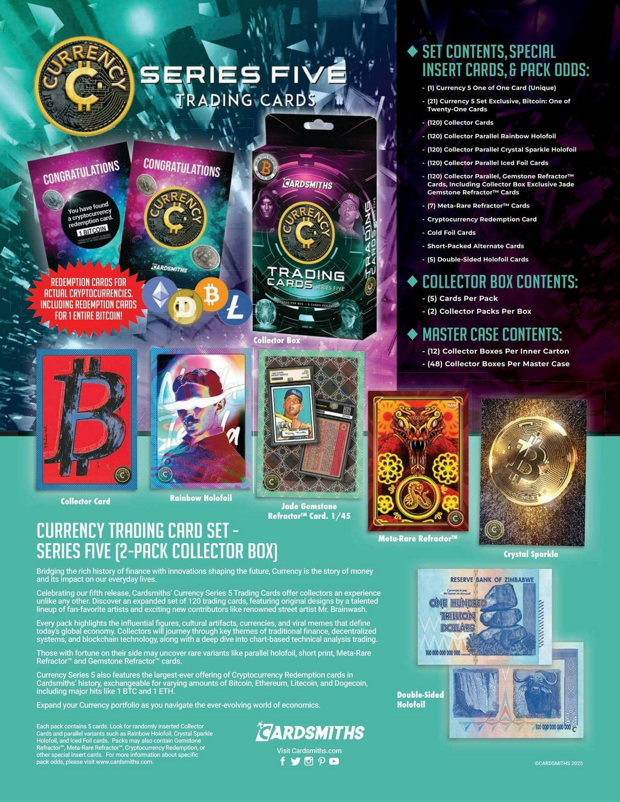 Cardsmiths 2025: Currency Trading Cards Series 5 Collector 48-Box Master Case