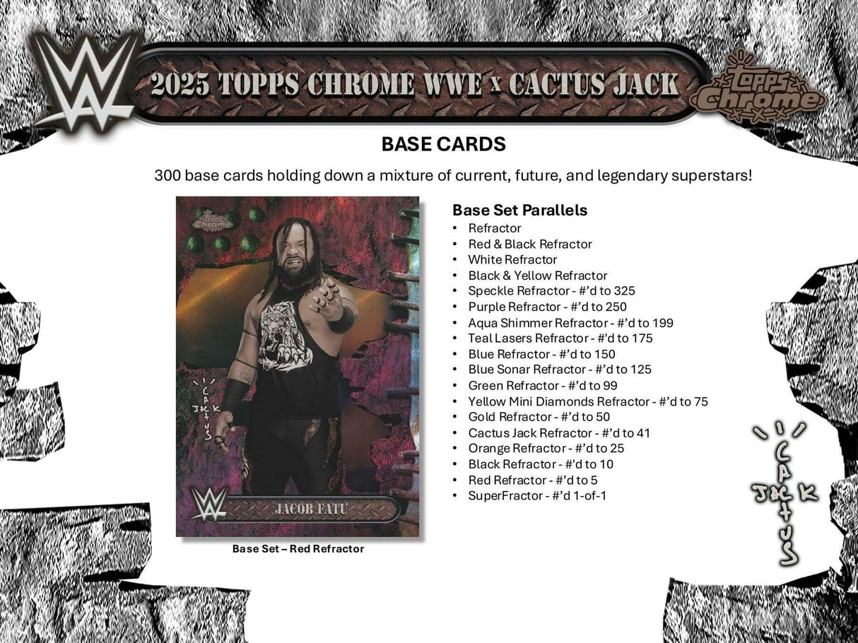 2025 Topps Chrome WWE x Cactus Jack Wrestling Hobby Pack