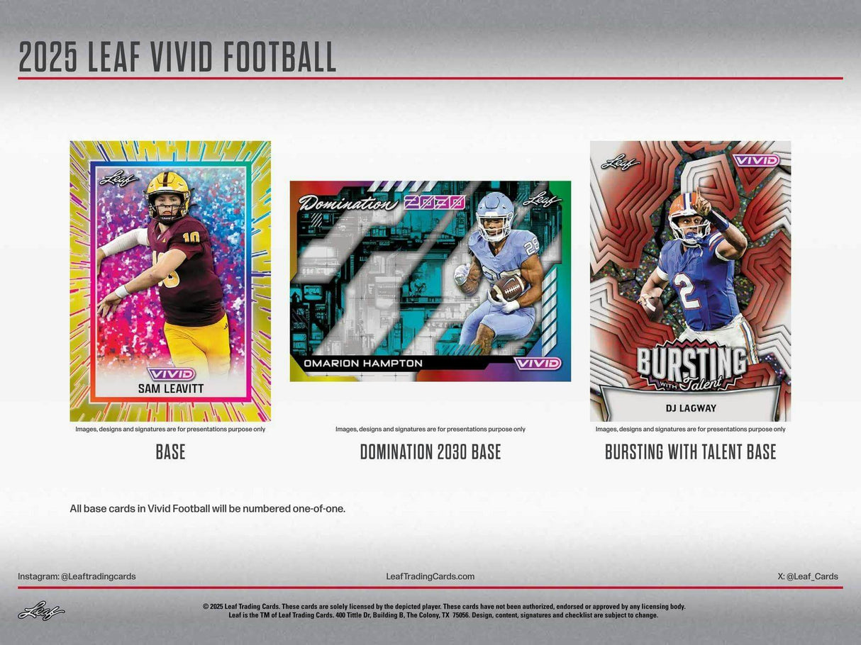 2025 Leaf Vivid Football Hobby Box