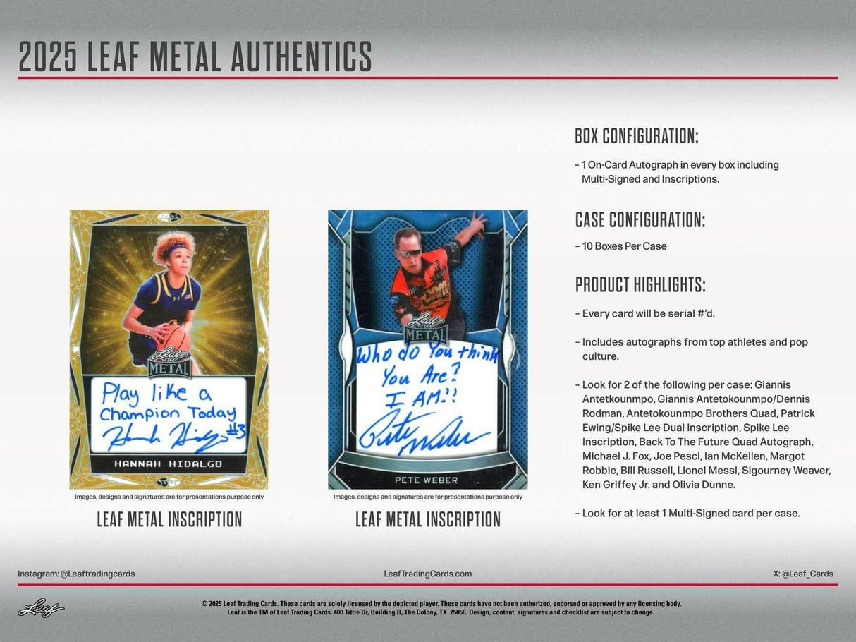 2025 Leaf Metal Authentics Multisport Hobby Box