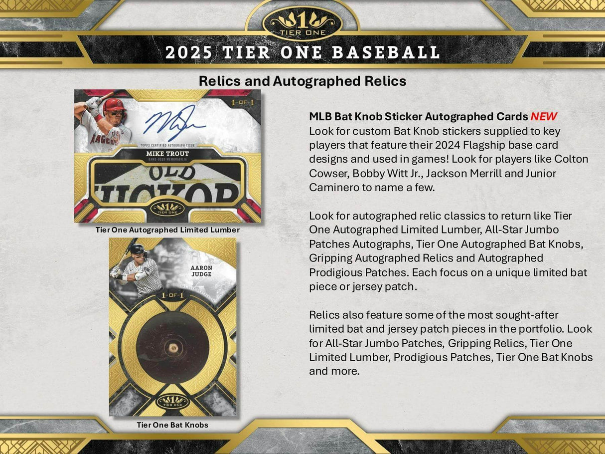 2025 Topps Tier One Baseball Hobby Box