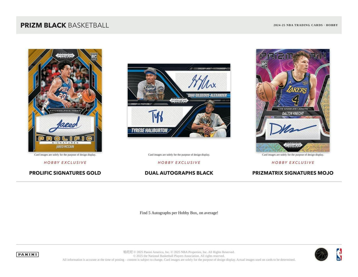 2024/25 Panini Prizm Black Basketball Hobby Box