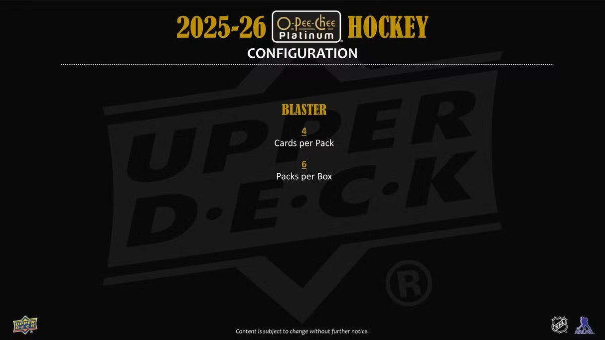 2025/26 Upper Deck O-Pee-Chee Platinum Hockey Blaster Box