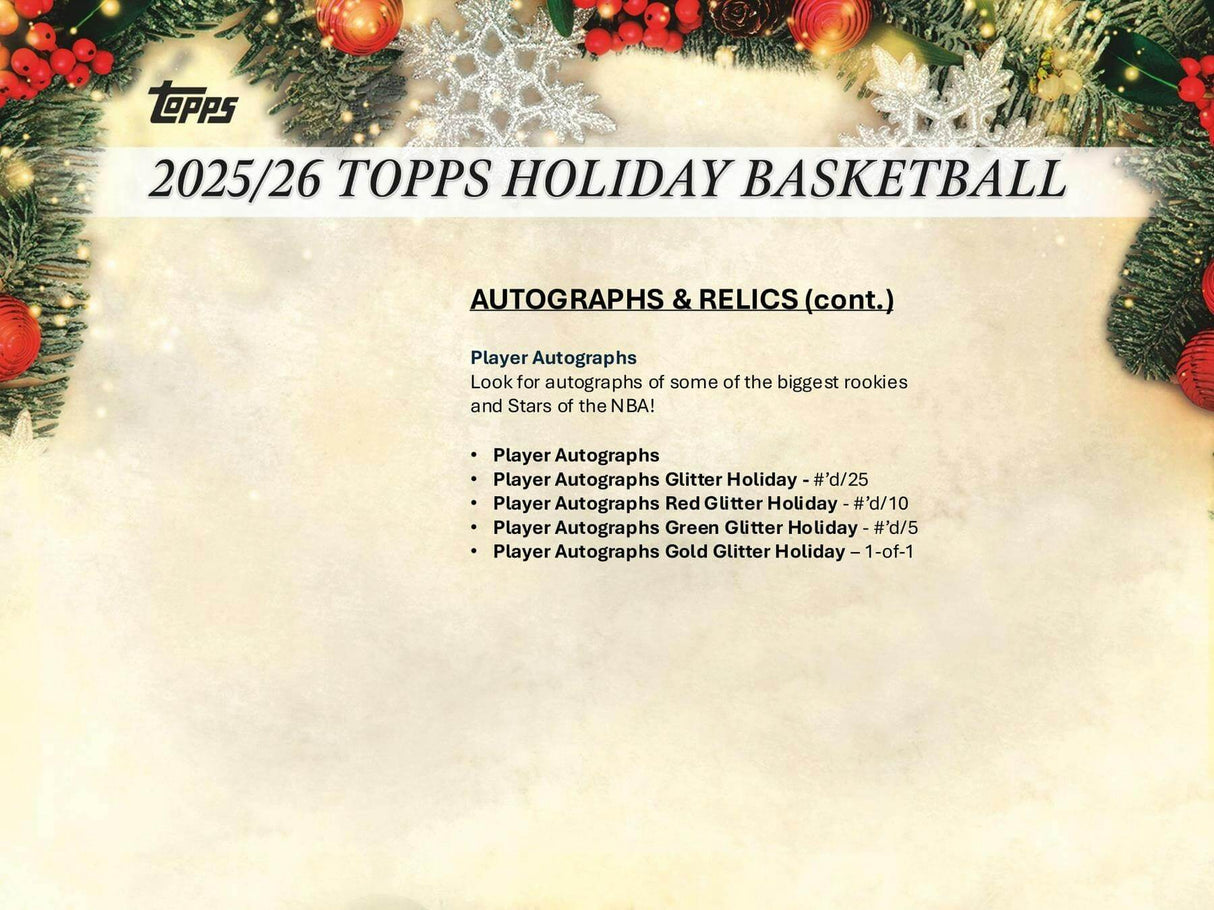 2025/26 Topps Holiday Basketball Mega Box