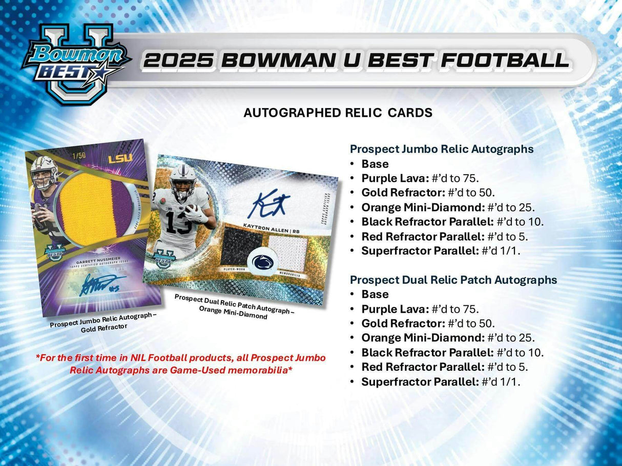 2025 Bowman University Best Football Hobby Pack