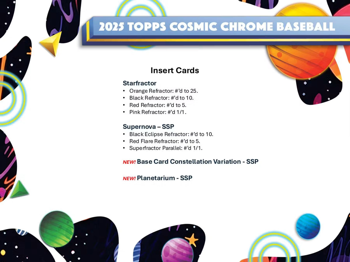 2025 Topps Cosmic Chrome Baseball Hobby Box