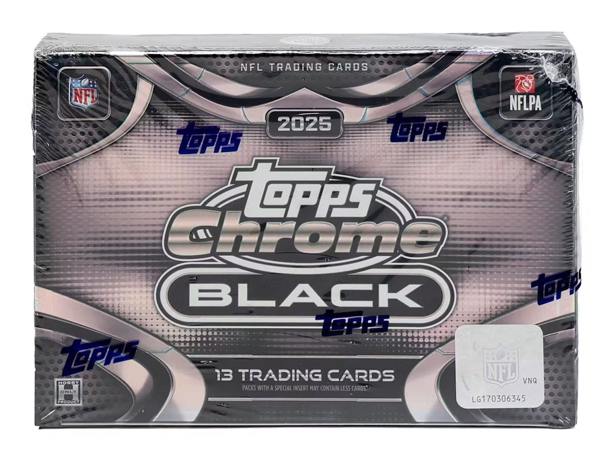 2025 Topps Chrome Black Football Hobby 12-Box Case