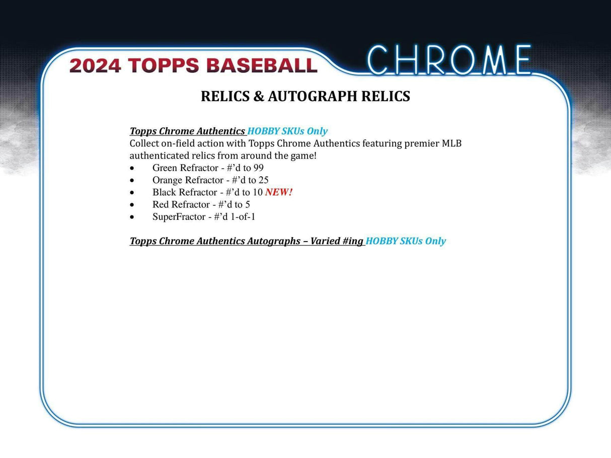 2024 Topps Chrome Baseball Hobby Jumbo Box