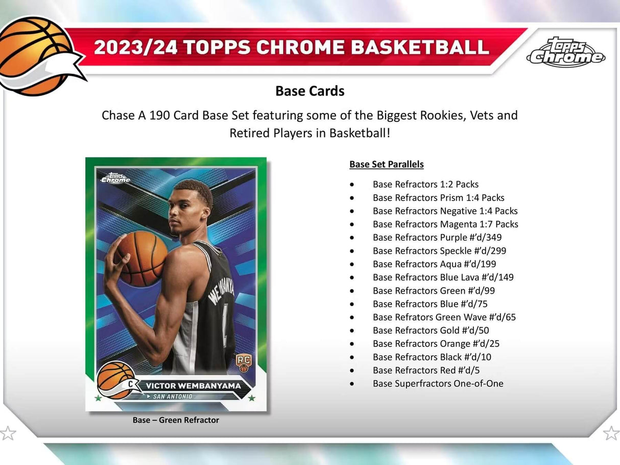 2023/24 Topps Chrome Basketball Hobby Pack