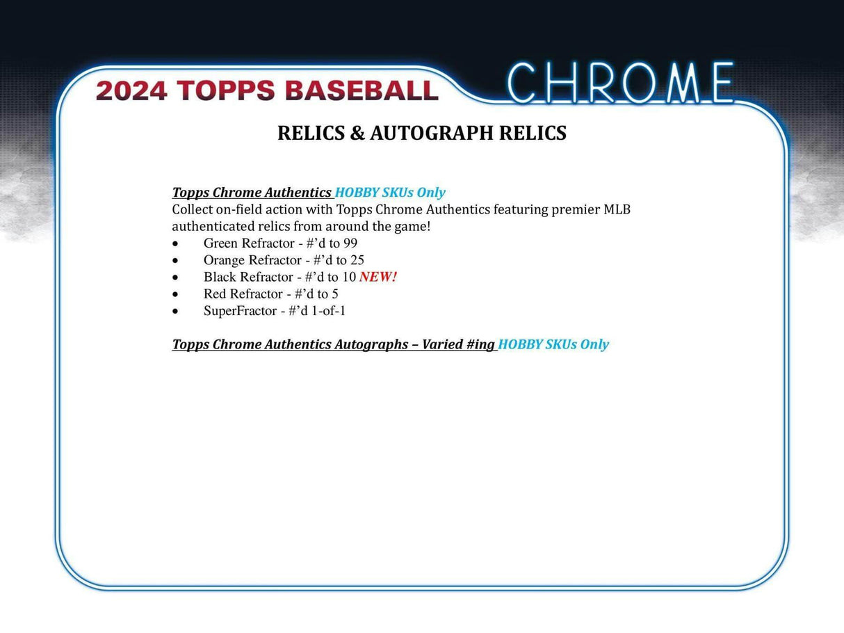 2024 Topps Chrome Baseball Hobby Pack