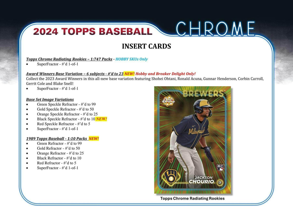 2024 Topps Chrome Baseball Hobby Pack