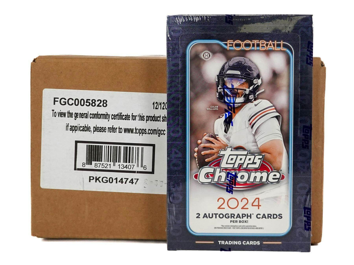 2024 Topps Chrome Football Hobby 12-Box Case