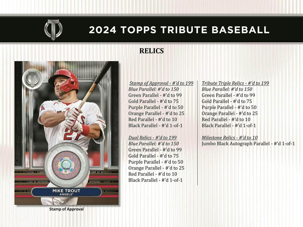 2024 Topps Tribute Baseball Hobby Box