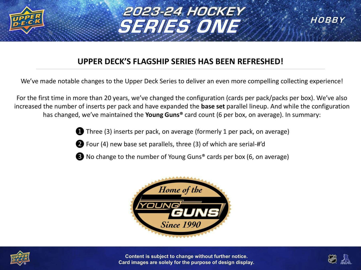 2023/24 Upper Deck Series 1 Hockey Hobby Box