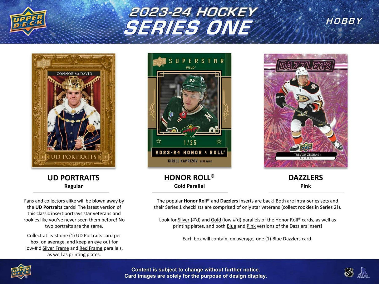 2023/24 Upper Deck Series 1 Hockey Hobby Box