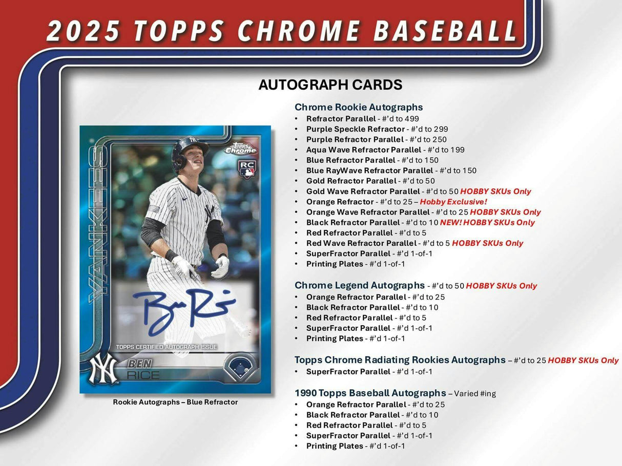 2025 Topps Chrome Baseball Hobby Box