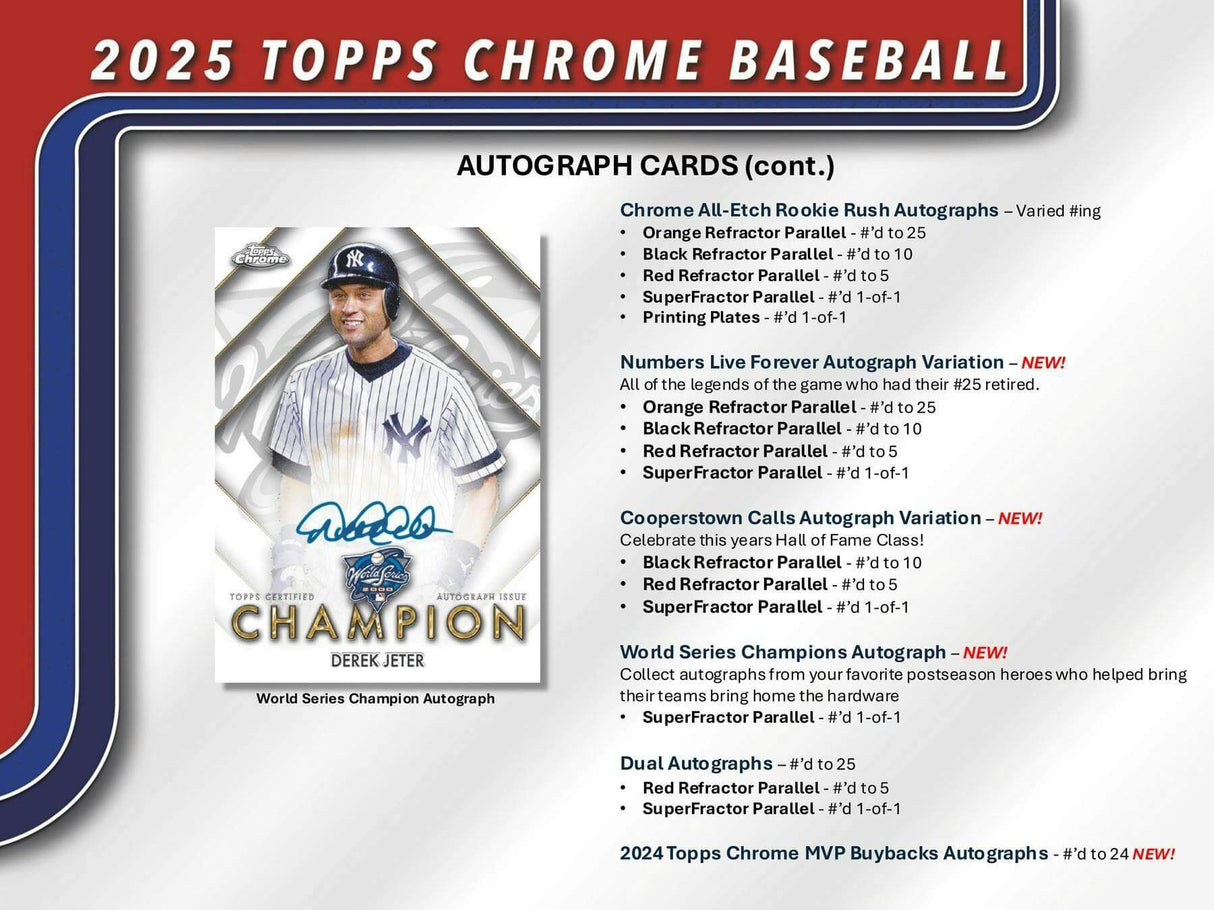 2025 Topps Chrome Baseball Hobby Box