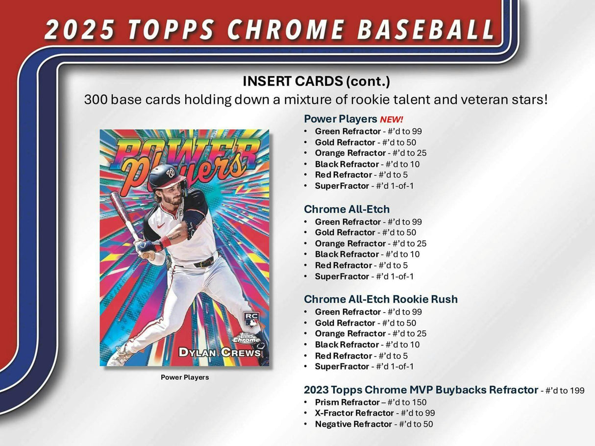 2025 Topps Chrome Baseball Hobby Box