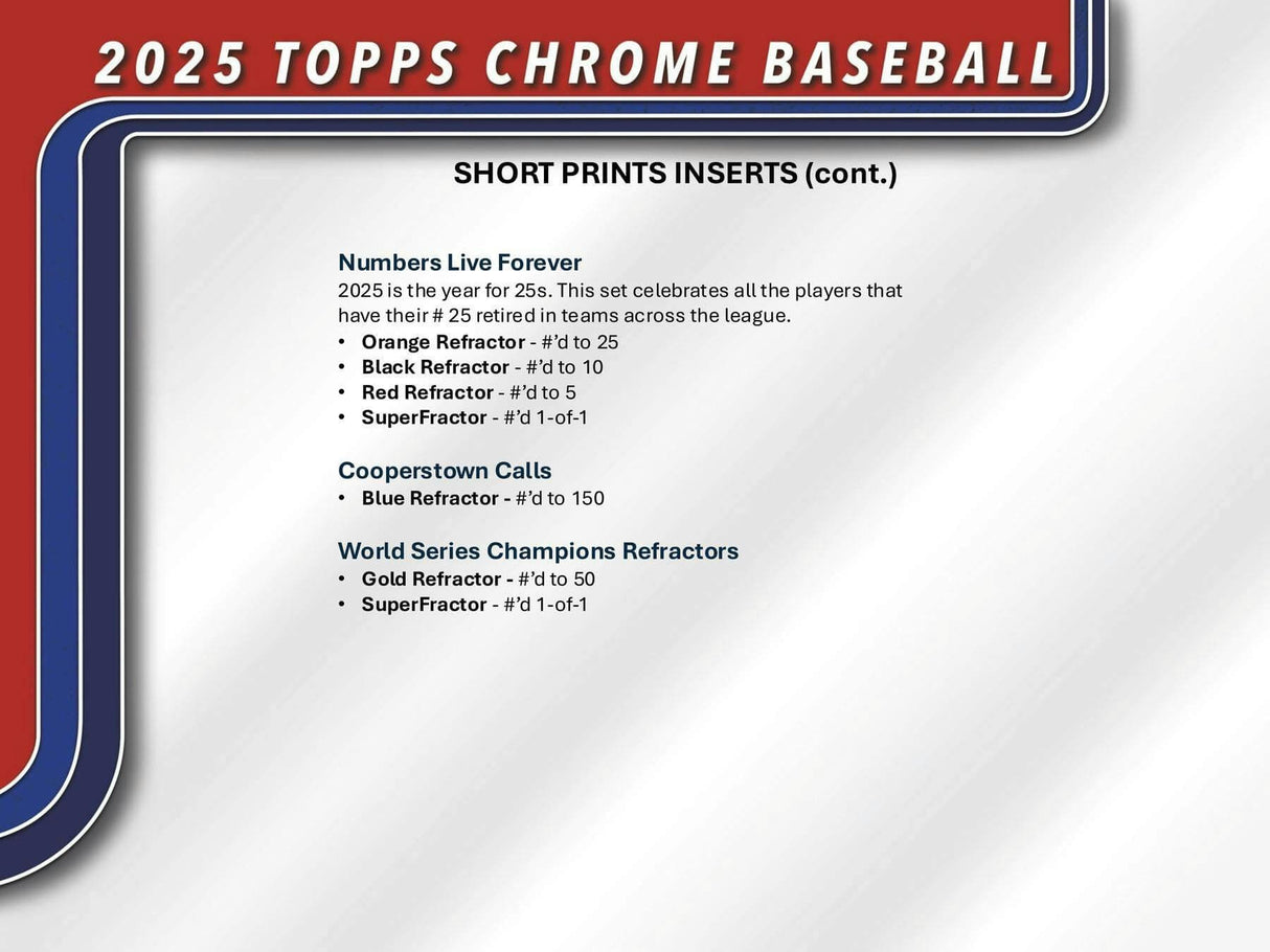 2025 Topps Chrome Baseball Hobby Box