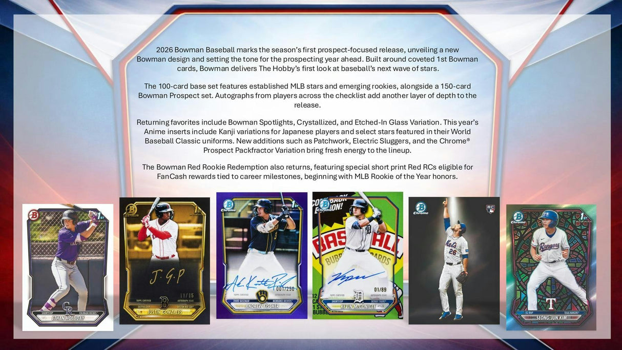 2026 Bowman Baseball Hobby 12-Box Case