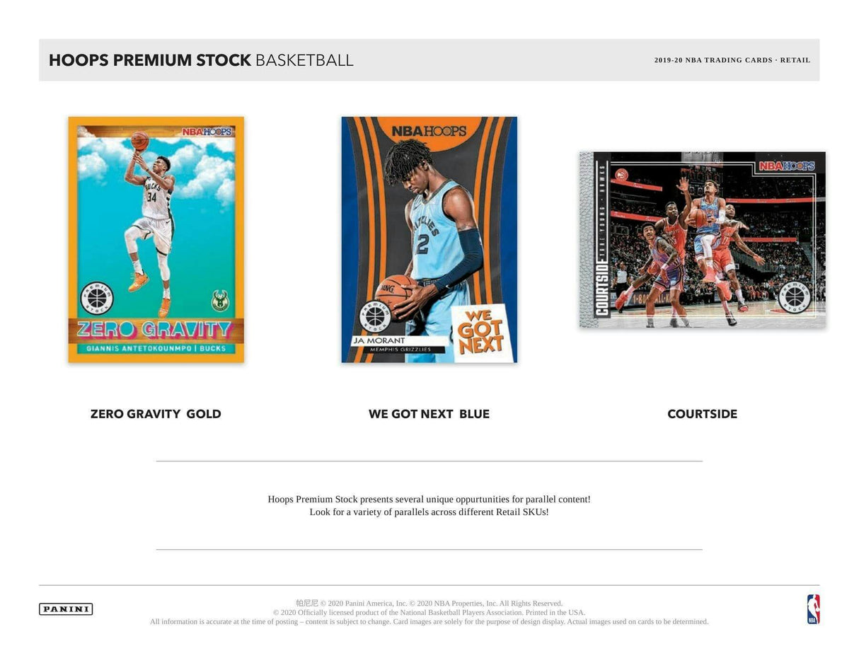 2019/20 Panini NBA Hoops Premium Stock Basketball 8-Pack Blaster Box
