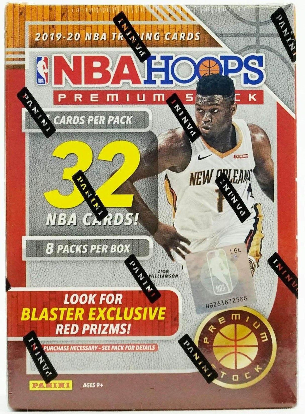 2019/20 Panini NBA Hoops Premium Stock Basketball 8-Pack Blaster Box