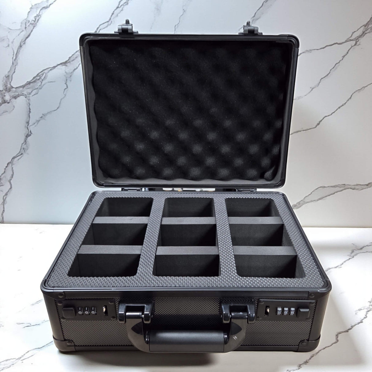 Guardian: 3-Row Graded Card Aluminum Storage Case (Black Diamond Pattern)