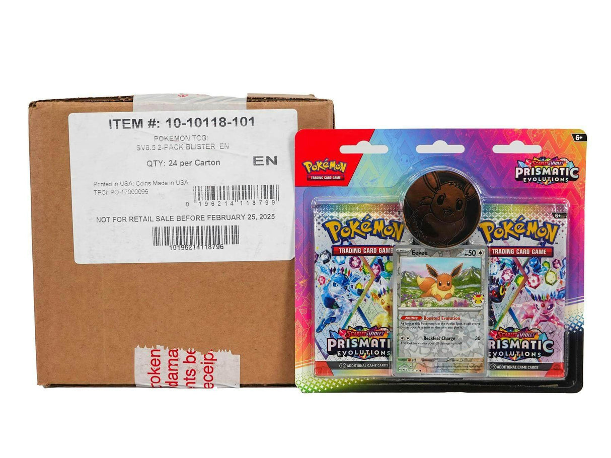 Pokemon TCG: Scarlet & Violet (SV8.5) Prismatic Evolutions 2-Pack Blister Case (24ct)
